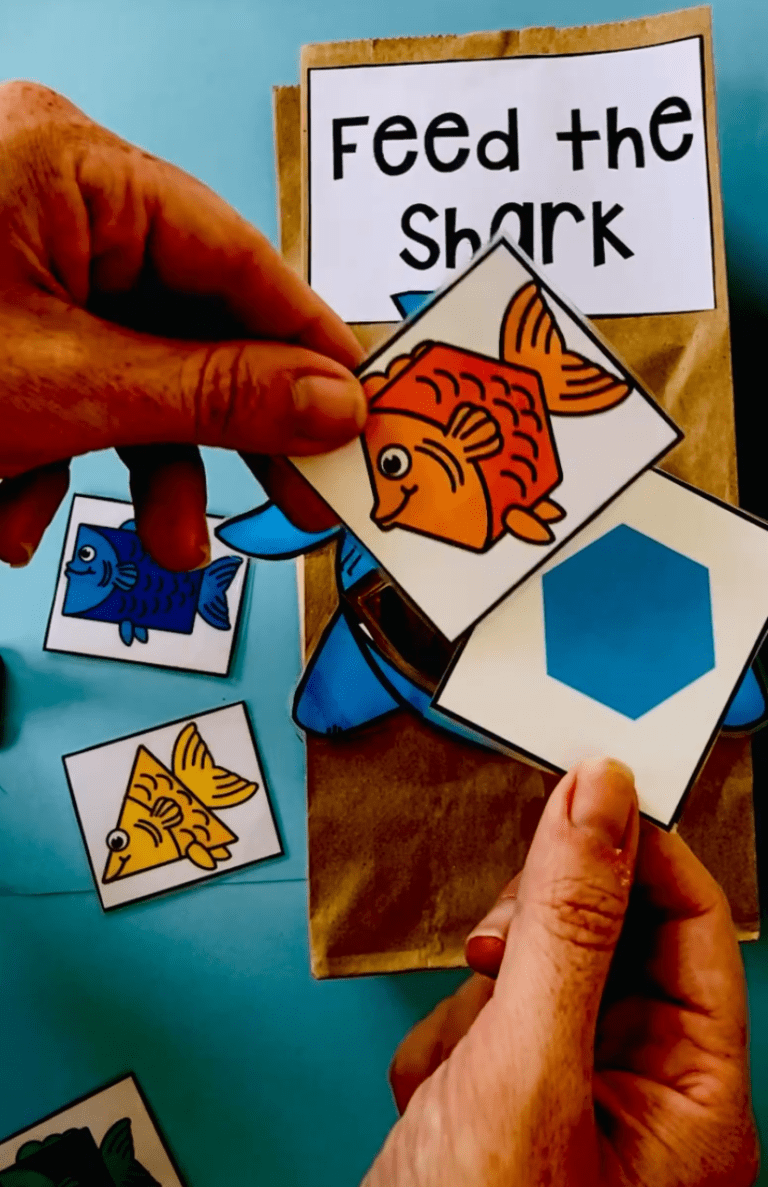 Feed The Shark: A Fun Printable Shape Matching Activity!