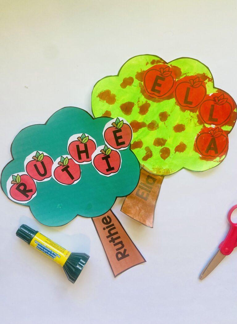 Easy and Fun Apple Tree Name Craft and Counting Activity