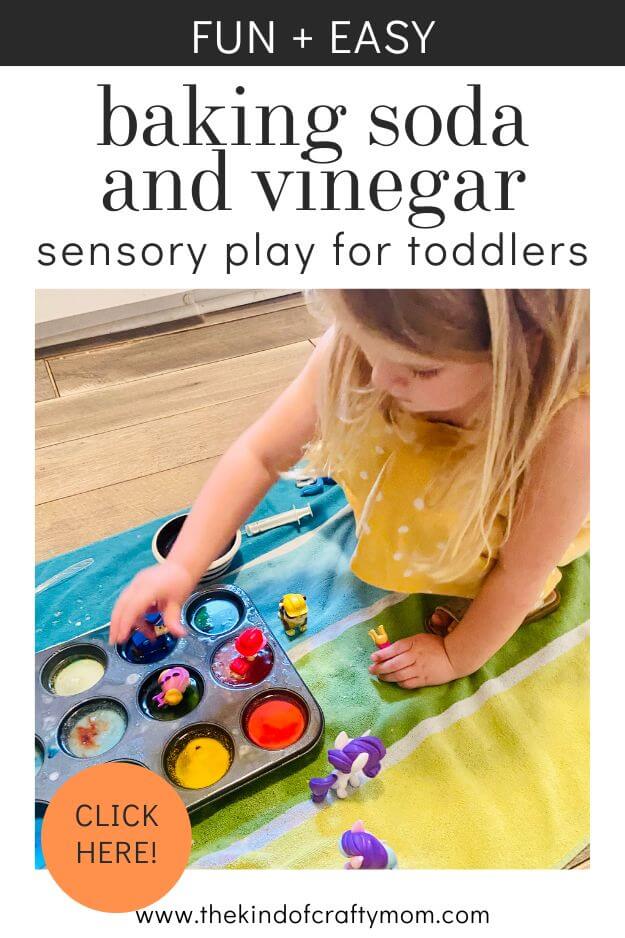 pinterest pin for baking soda and vinegar sensory play