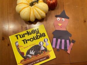 Turkey Trouble book and disguise-a-turkey craft.