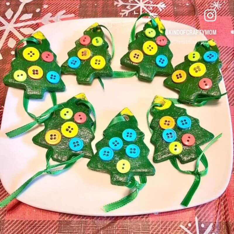 finished salt dough christmas tree ornaments