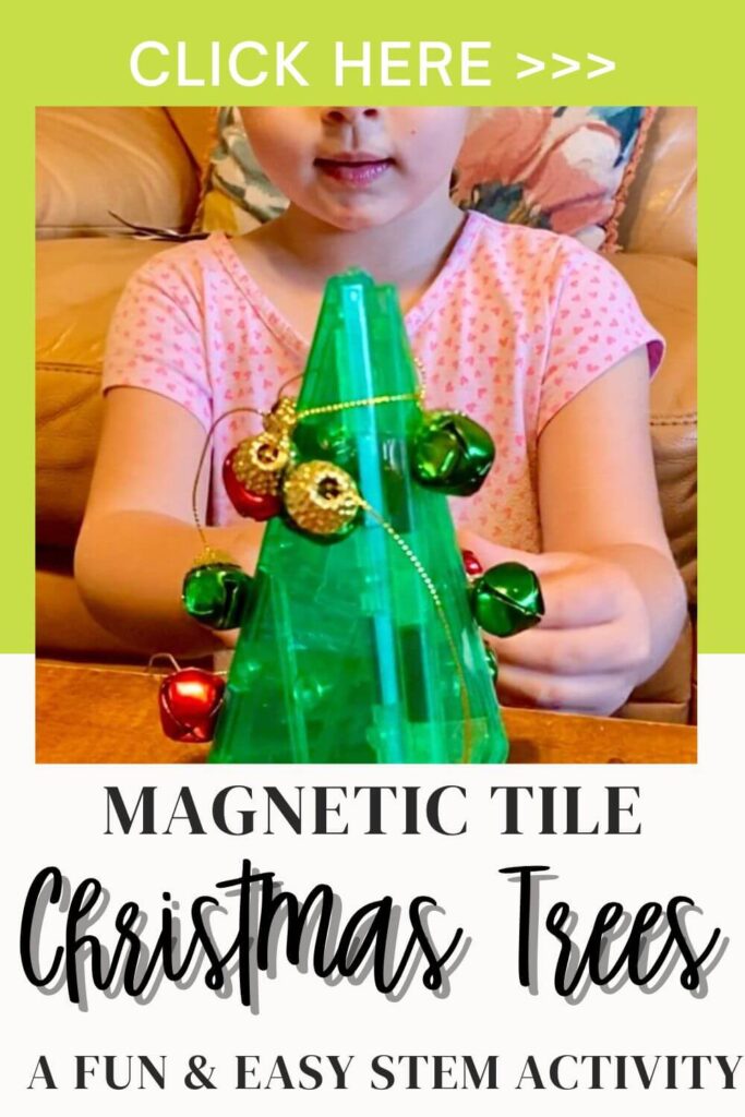 pinterest pin for magnetic tile christmas trees