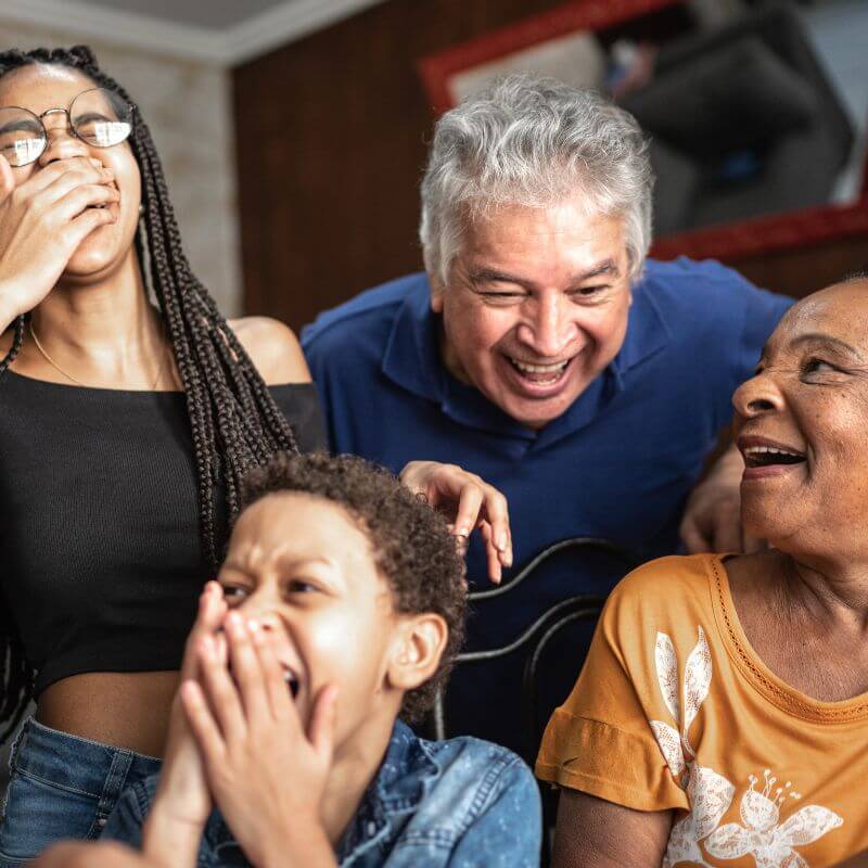 happy family laughing together