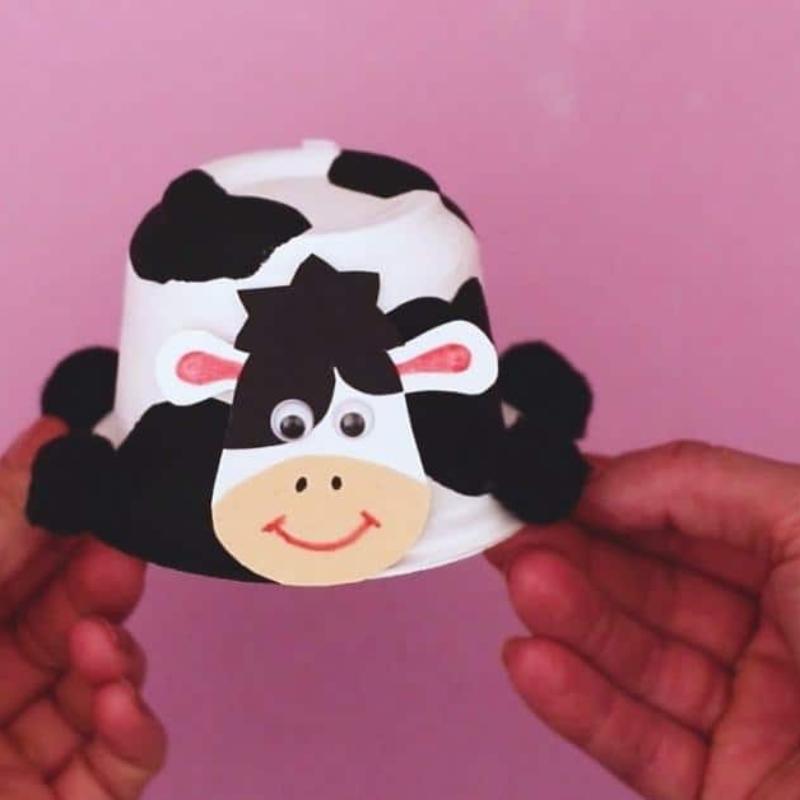 yogurt cup cow craft