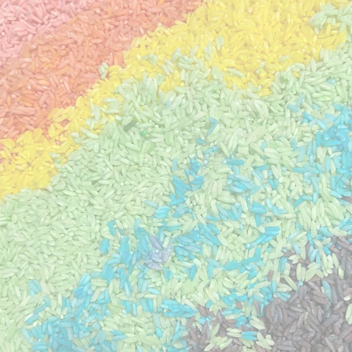 dyed rainbow rice