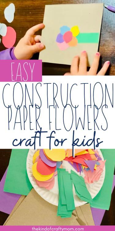 construction paper flowers craft for kids pin