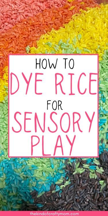 how to dye rice for sensory play pin