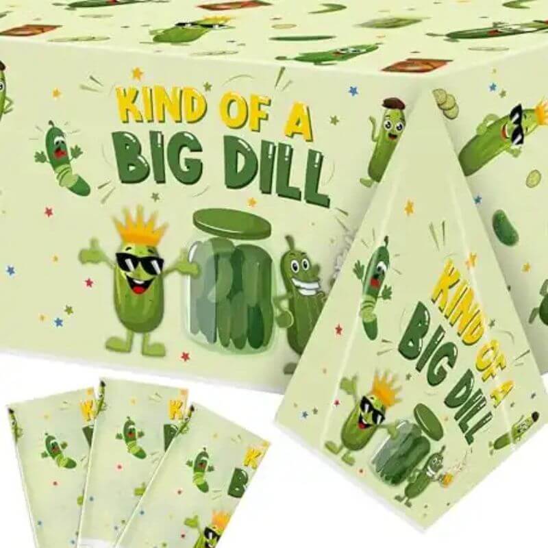 "kind of a big dill" pickled themed party decor