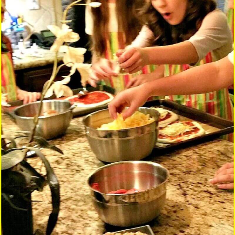 girls at a cooking party