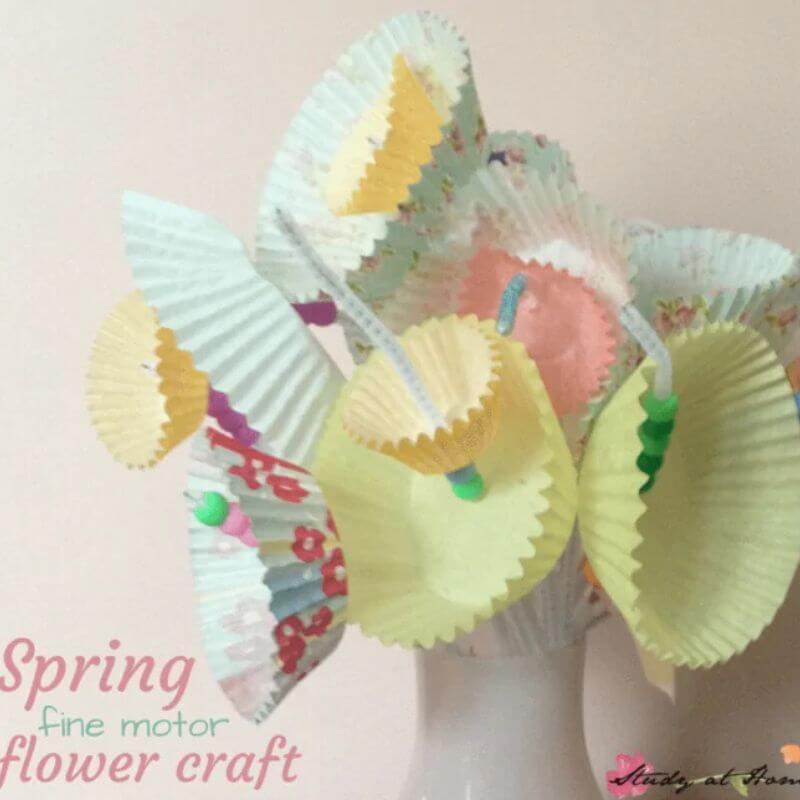 cupcake liner flower craft