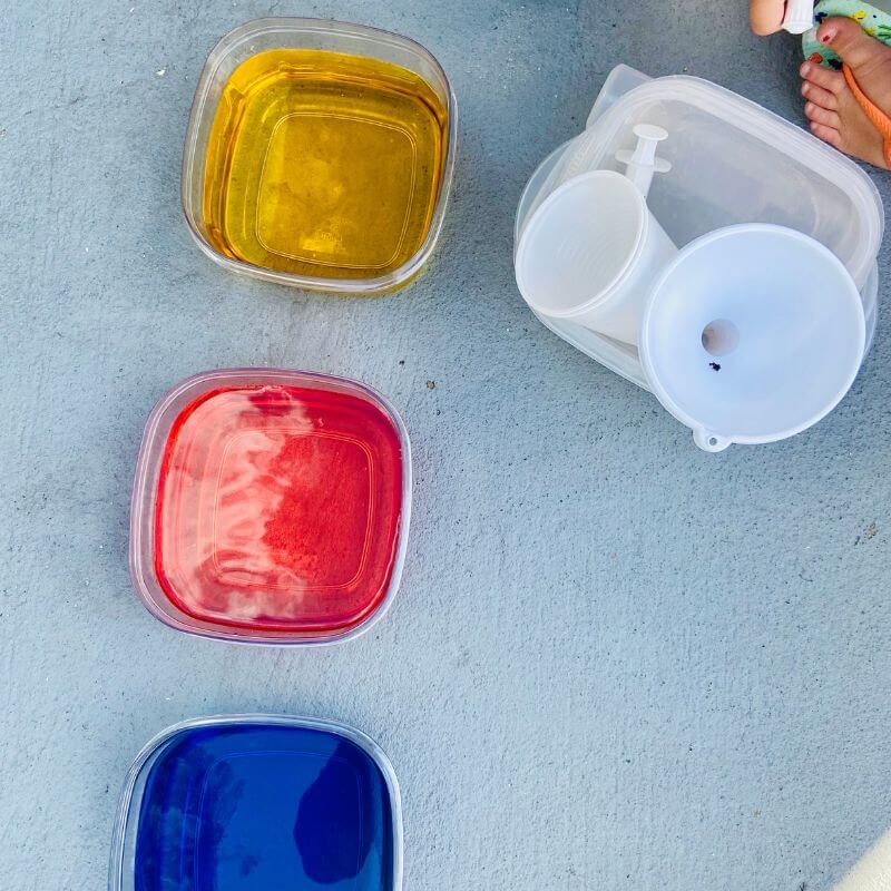 supplies for color mixing activity