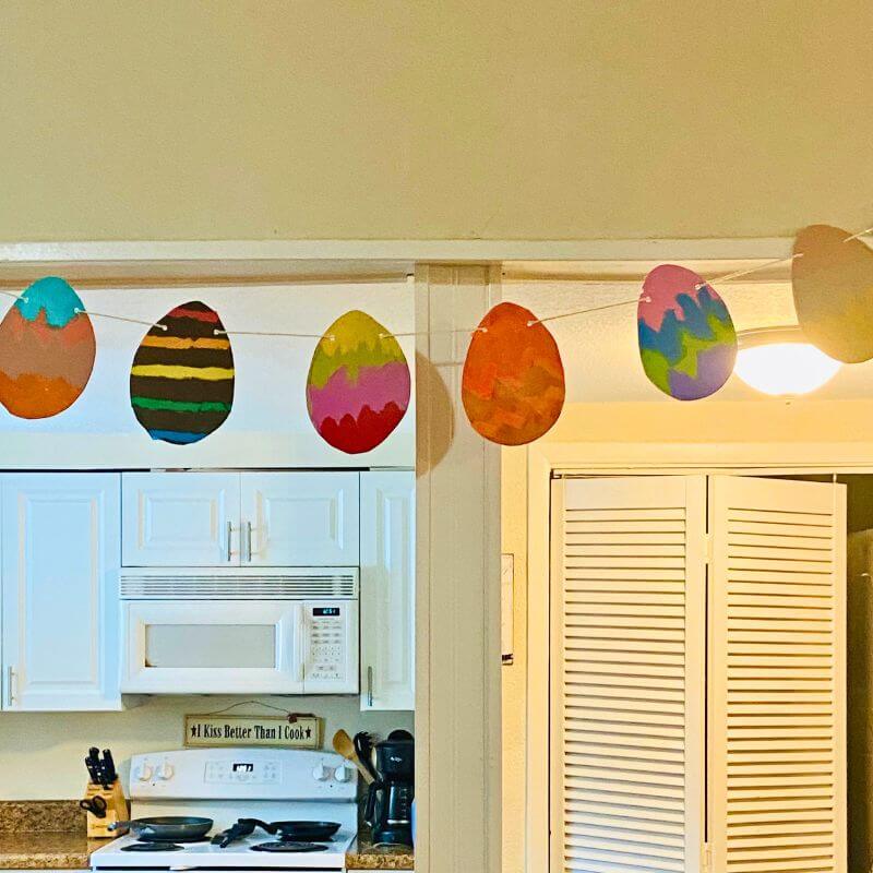 cardboard easter egg garland